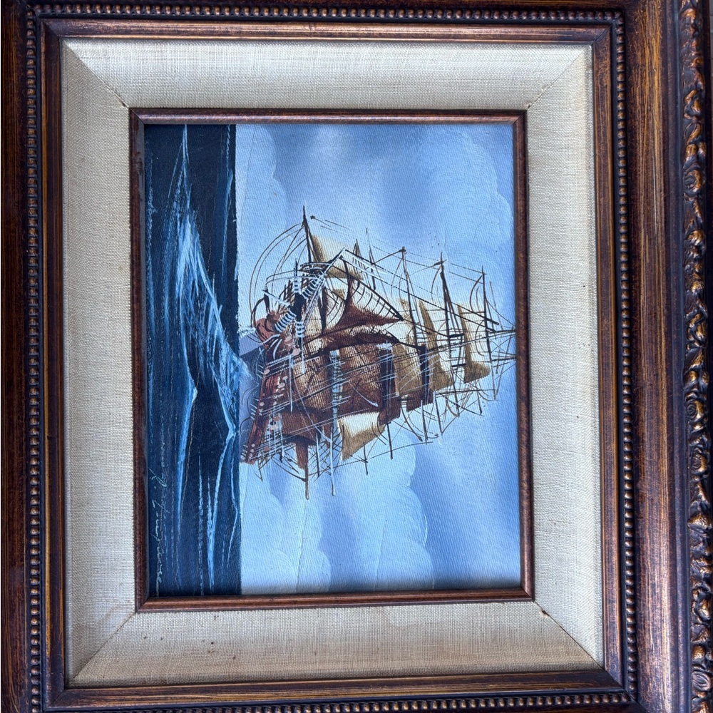 RENATO LONGANESI ORIGINAL OIL PAINTING CLIPPER! SHIP NAUTICAL SEA